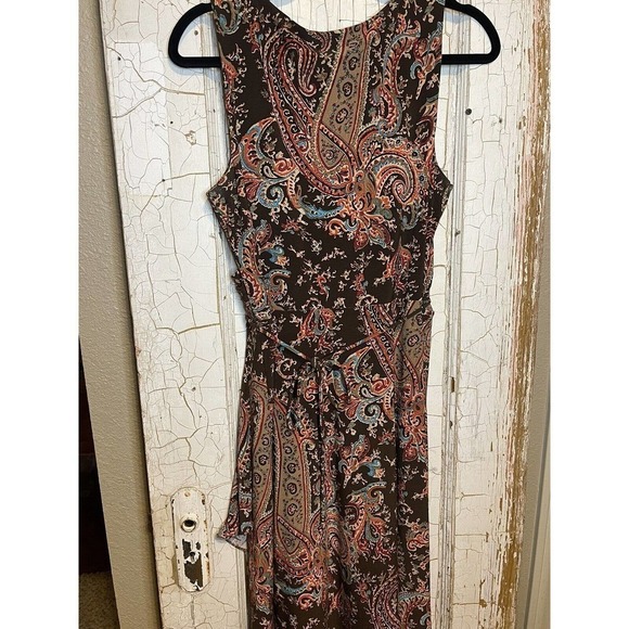 Lauren Ralph Lauren Dress Women Medium Colorful Paisley Sleeveless Stretch - Picture 6 of 8